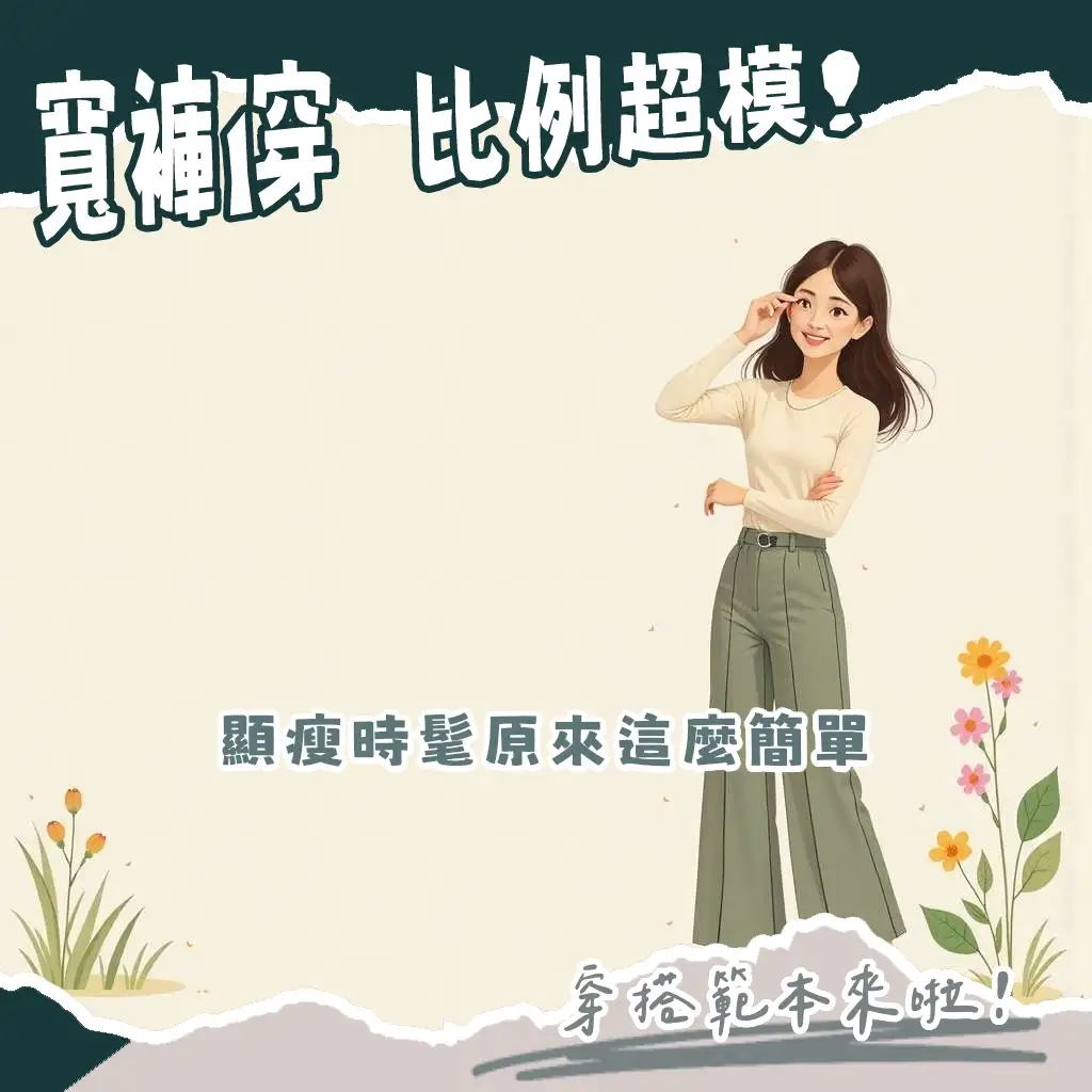 寬褲穿搭指南，圖解不同身形與季節的寬褲顯瘦搭配技巧。