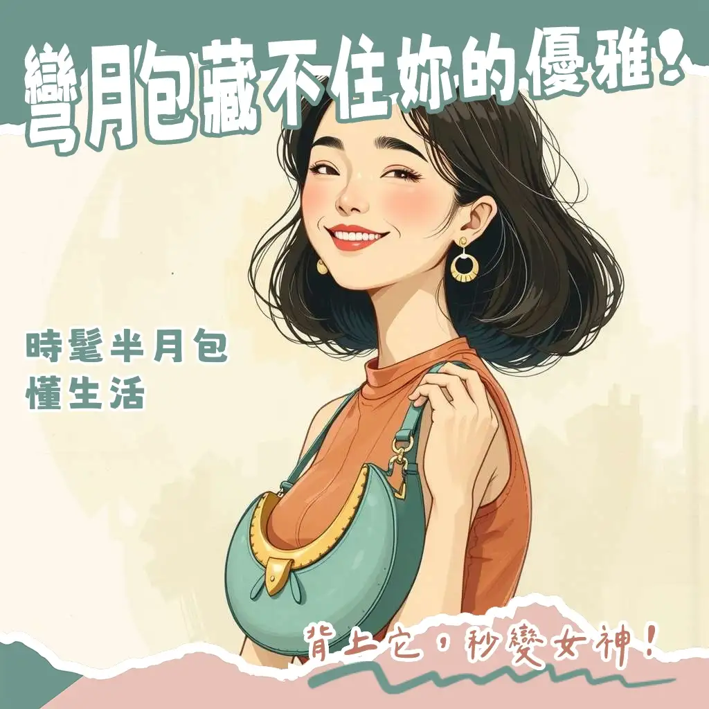 斜背半月包穿搭指南，解析半月包的材質、容量、品牌推薦與穿搭技巧，打造溫柔質感風格。