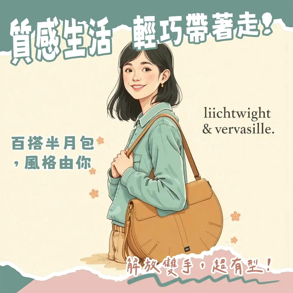 Plain me 半月 包 PMPC弧形翻蓋小包，中性百搭防潑水尼龍包穿搭指南